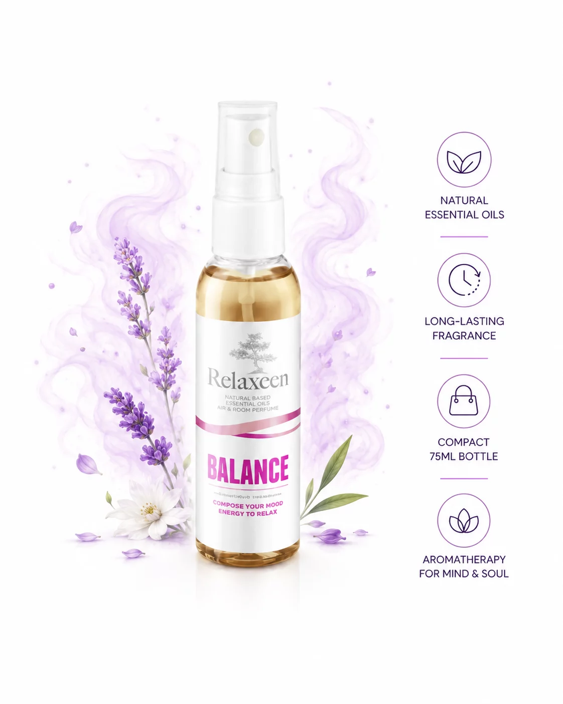 RELAXEEN Naturalny Spray Aromaterapeutyczny 75 ml