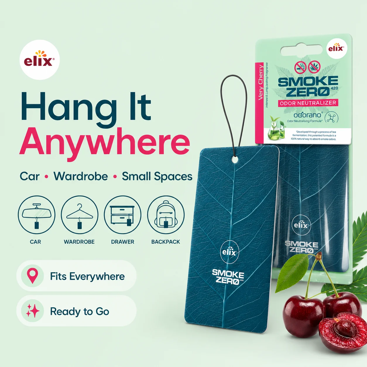Smoke Zero 420 Hanging Tag - Very Cherry