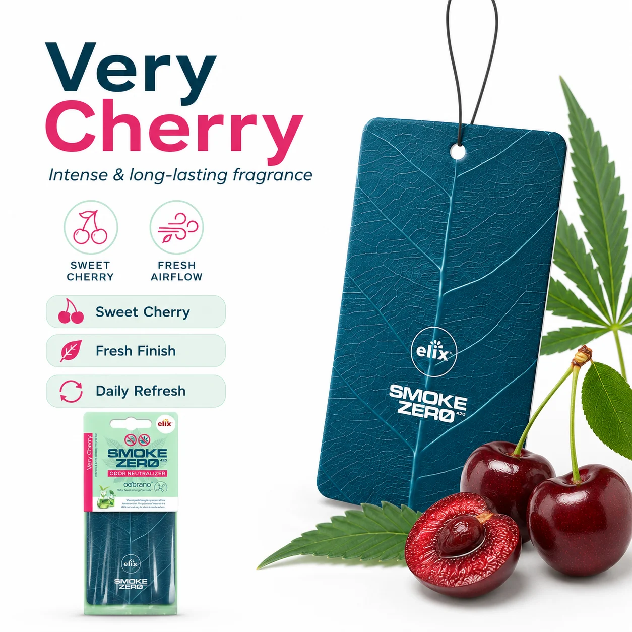 Smoke Zero 420 Hanging Tag - Very Cherry