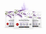 Lavender Breeze Wardrobe Scented Sachets 3 Pack – 135 Days Freshness | Drawer, Closet & Suitcase Freshener | ELIX