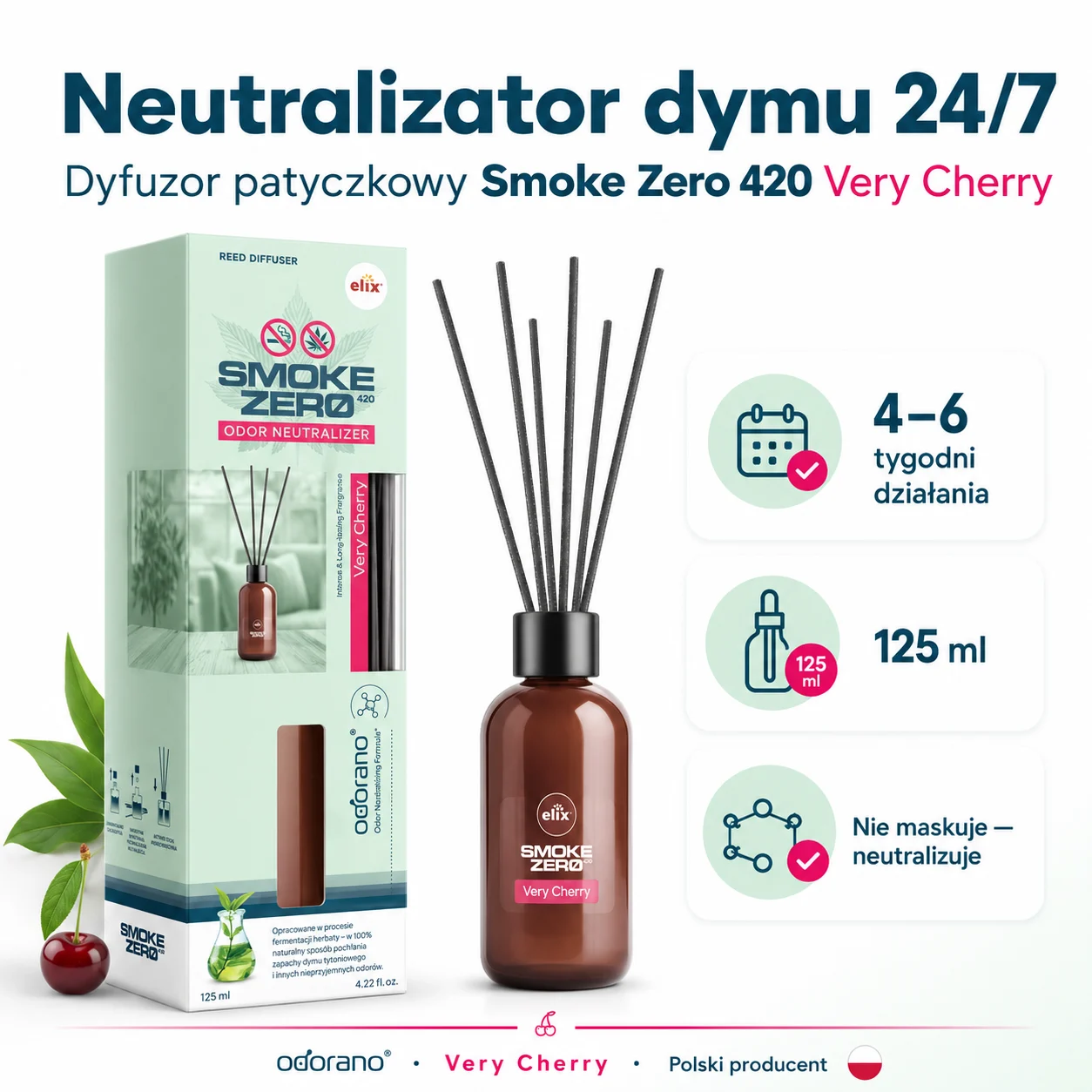 Smoke Zero 420 Reed Diffuser – Very Cherry 125 ml