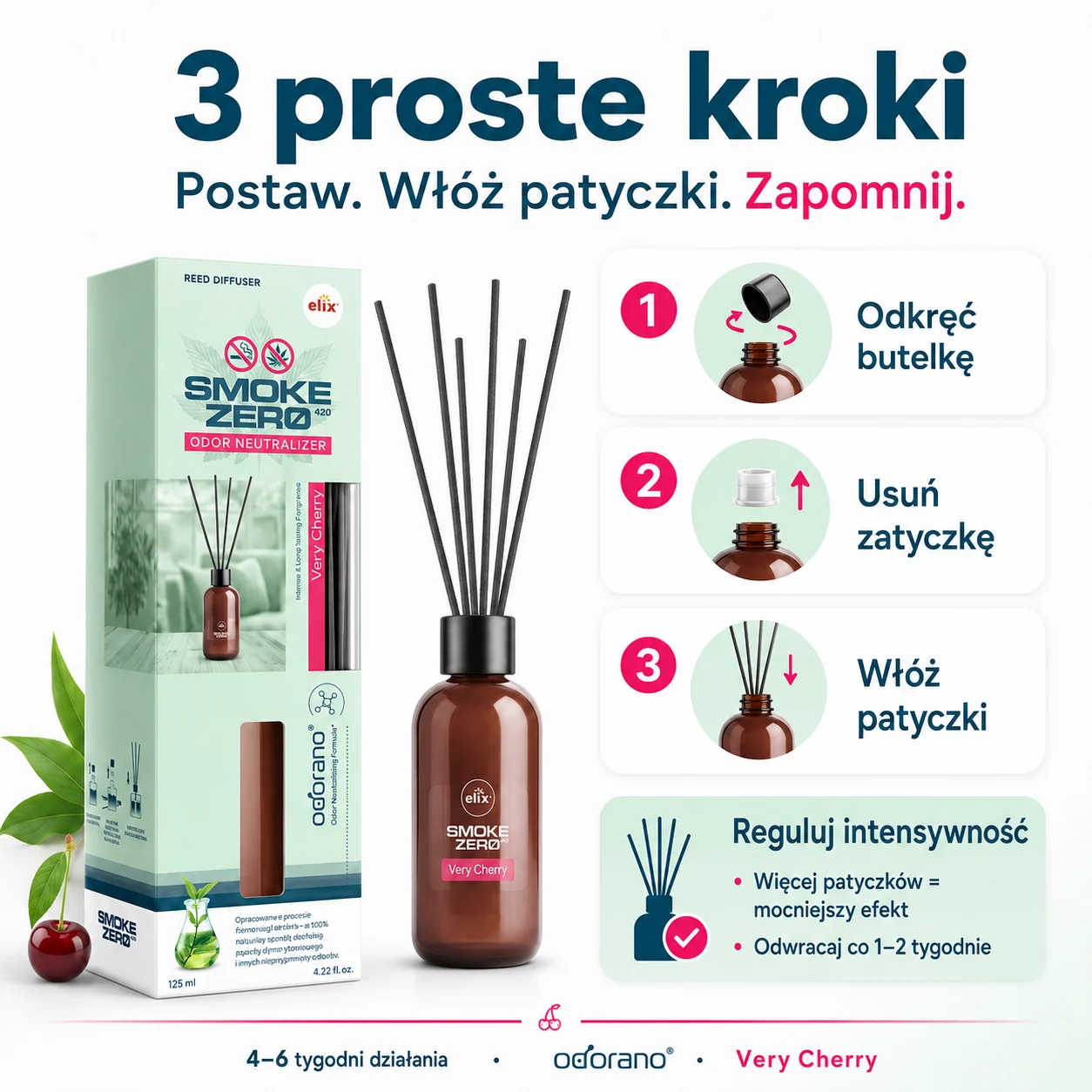 Smoke Zero 420 Reed Diffuser – Very Cherry 125 ml