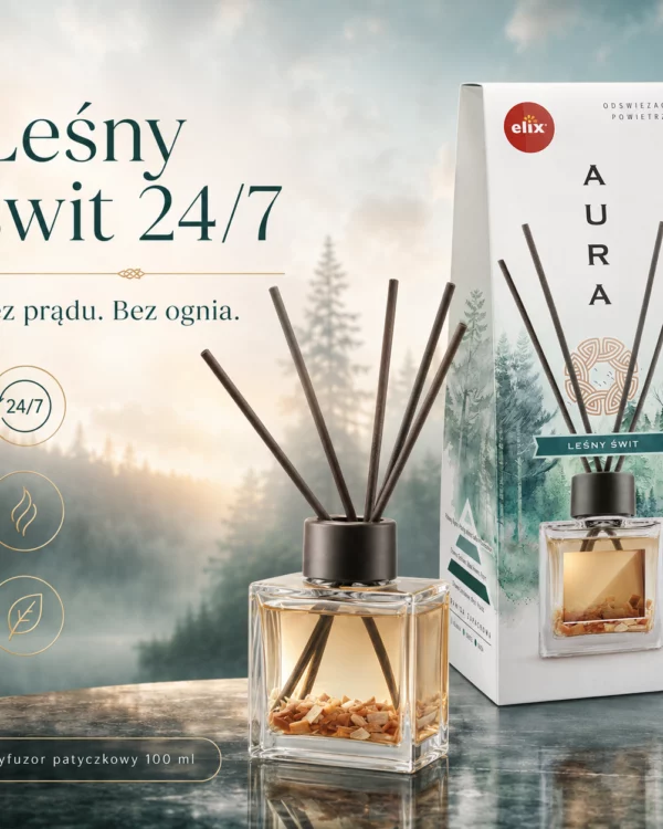 Patyczki Zapachowe Dyfuzor 100ml AURA Leśny Świt Elix Odświeżacz Domu